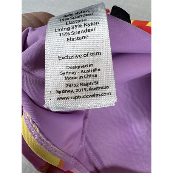 Nip Tuck Mauve Poppies Joanne Twist Front Design Tummy Control Swimsuit Sz 4 - Picture 10 of 11